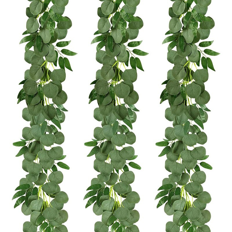 Eucalyptus Preserved - 3 Packs 6.5 Feet Artificial Silver