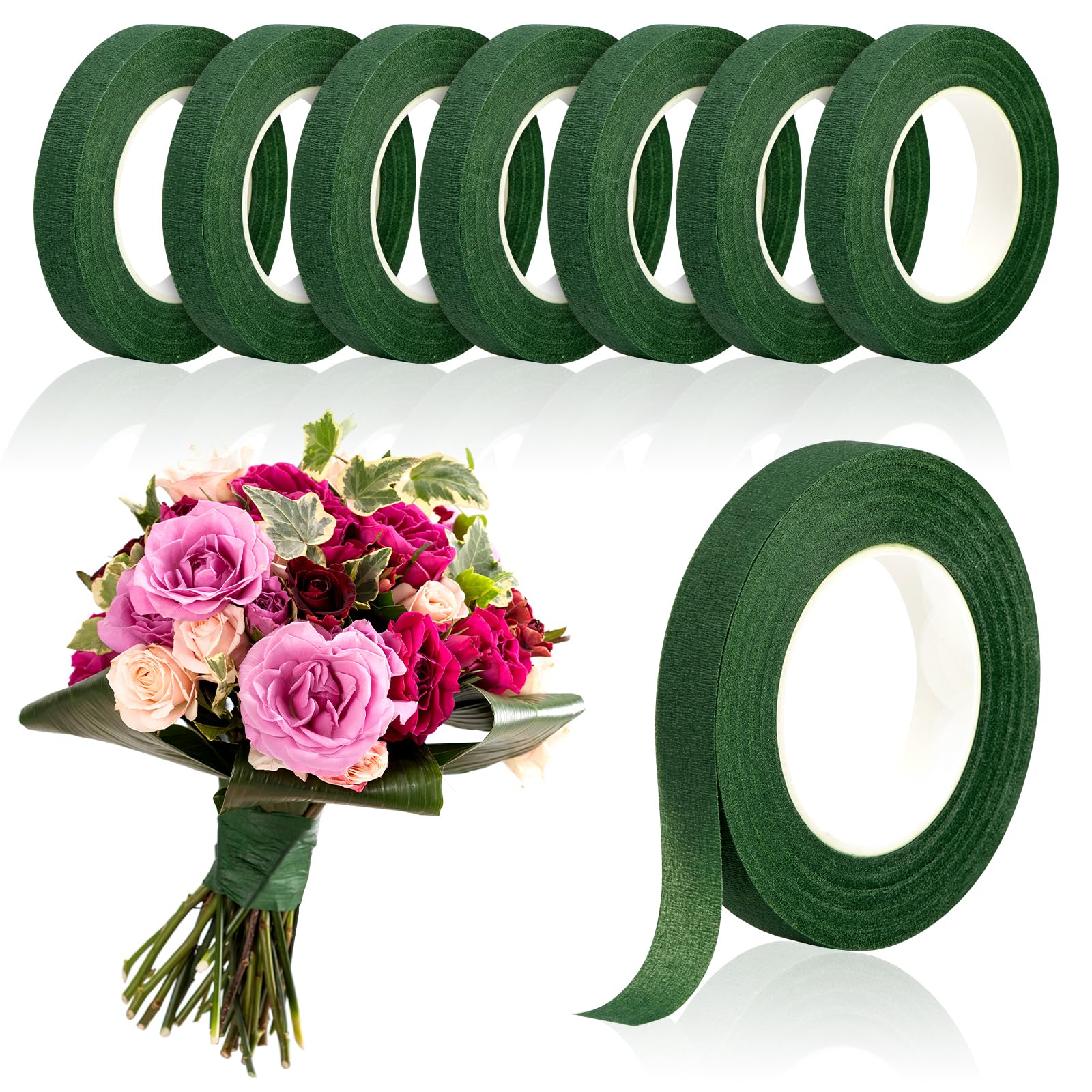 The Florist Supply - 20Yards Green Bouquet Floral Tapes Self-adhesive