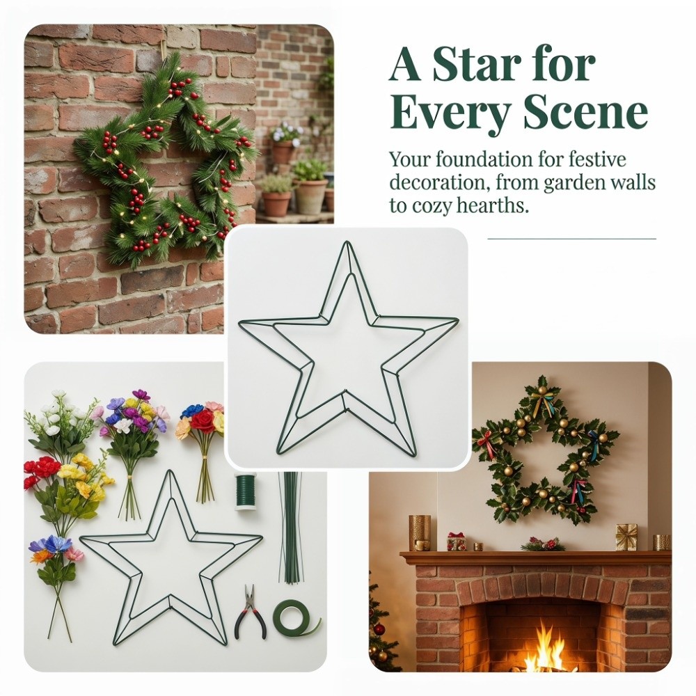 Wreath Form Wire - Personalizable Metal Wire Star Wreath Frame