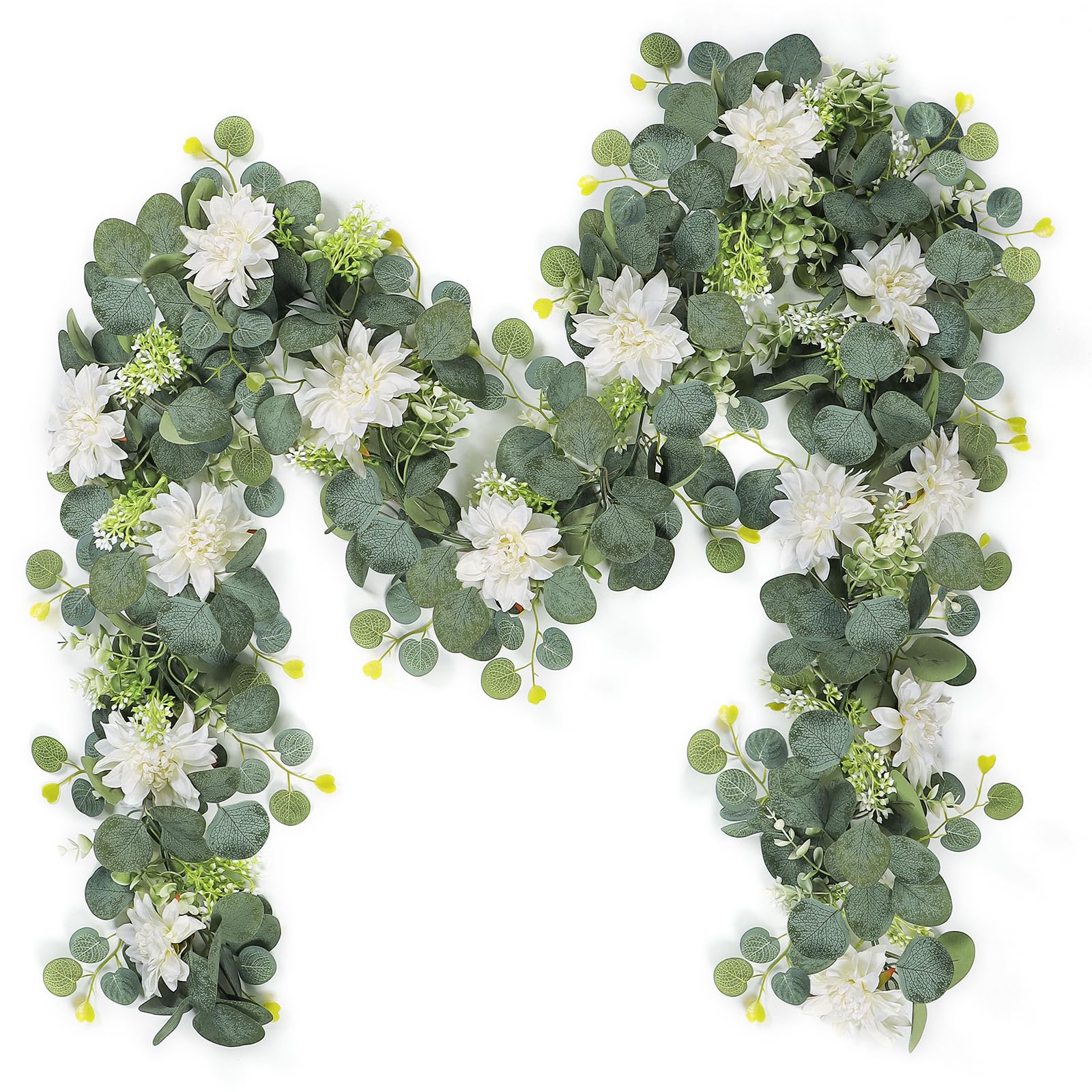 Eucalyptus Preserved - Artificial Flowers Eucalyptus Garlands with Dahlia