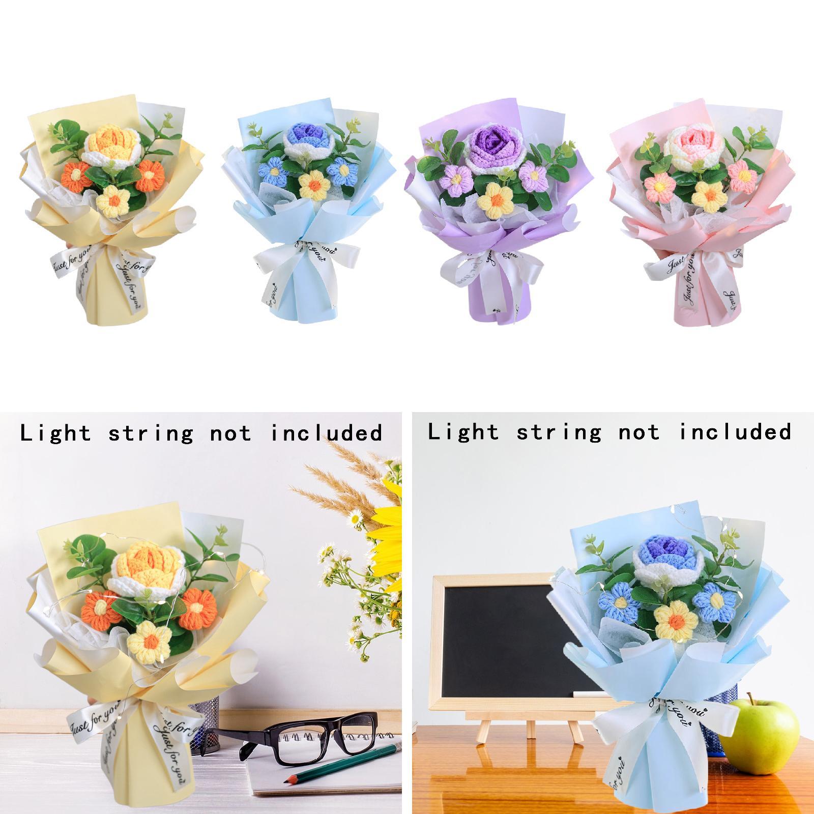 Eucalyptus Preserved - Crochet Flower Bouquet Artificial Eucalyptus Leaves