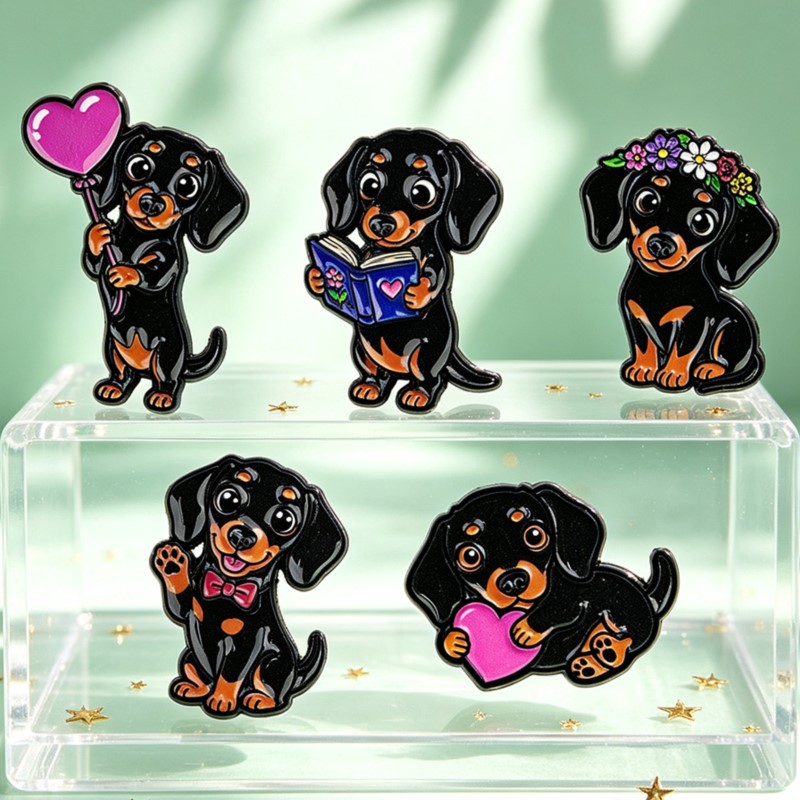 5pcs Cute Dachshund Enamel Pin - огляд і ціна Florist Supplies