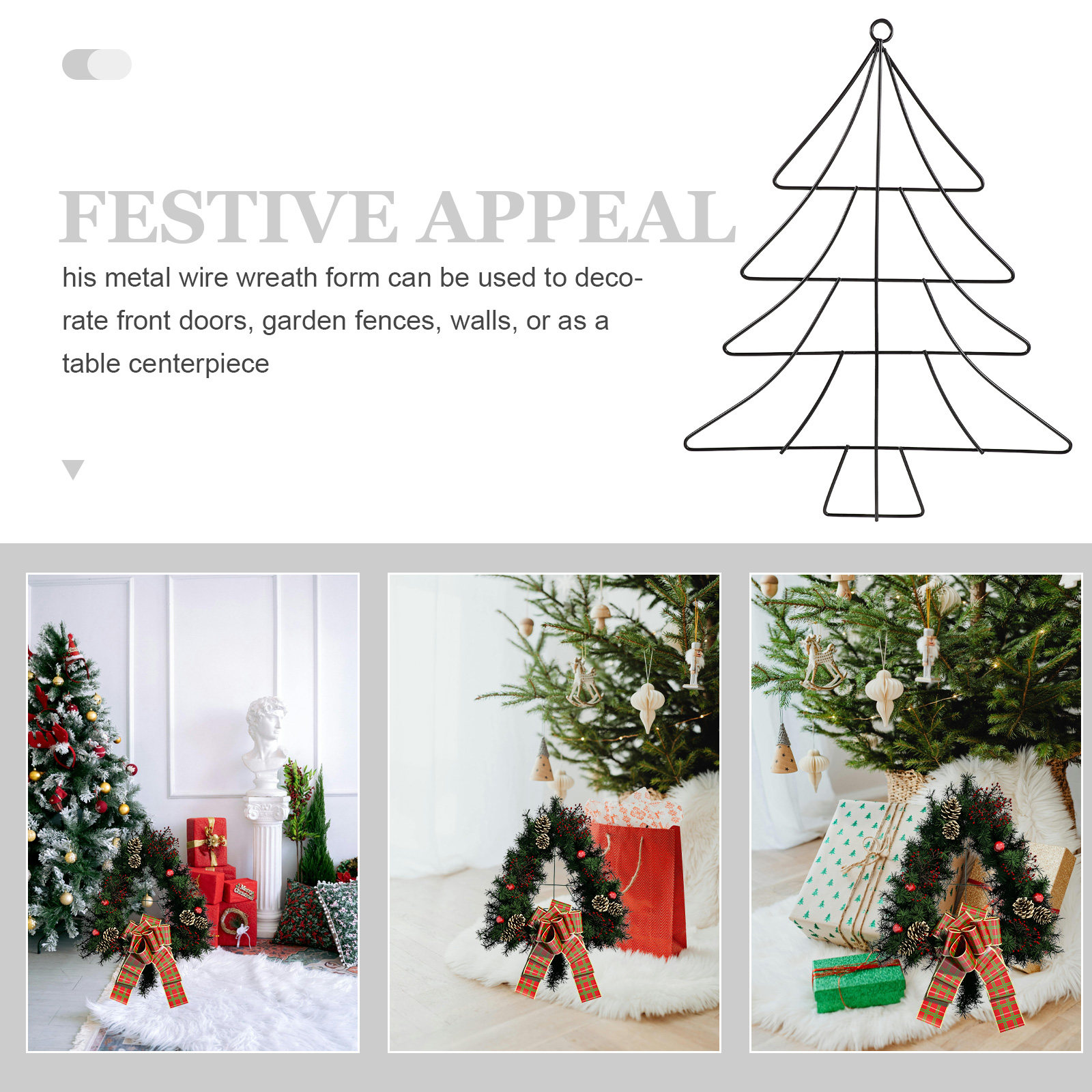 2026 Christmas Tree Shaped Met - огляд і ціна Wreath Form Wire