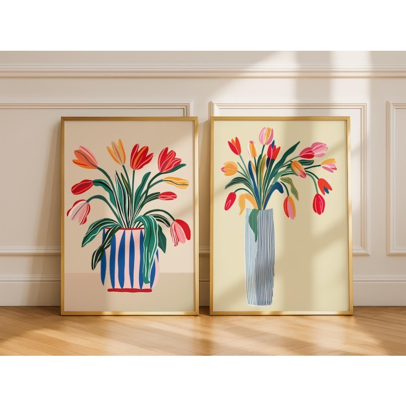 2pcs Tulip Flowers Canvas Wall - огляд і ціна Florist Supply Vases