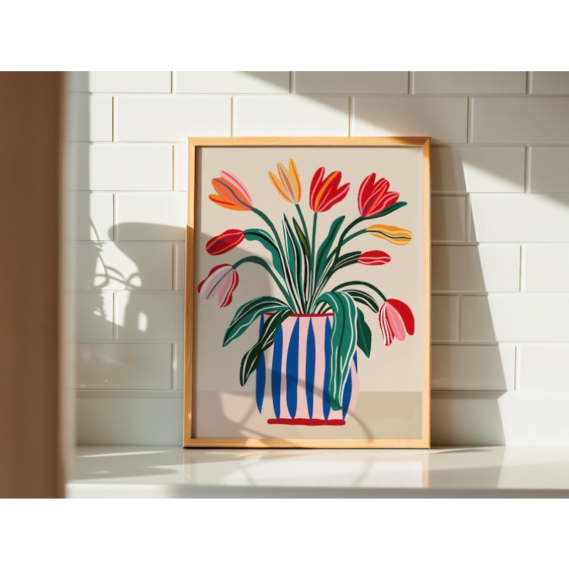 2pcs Tulip Flowers Canvas Wall - огляд і ціна Florist Supply Vases