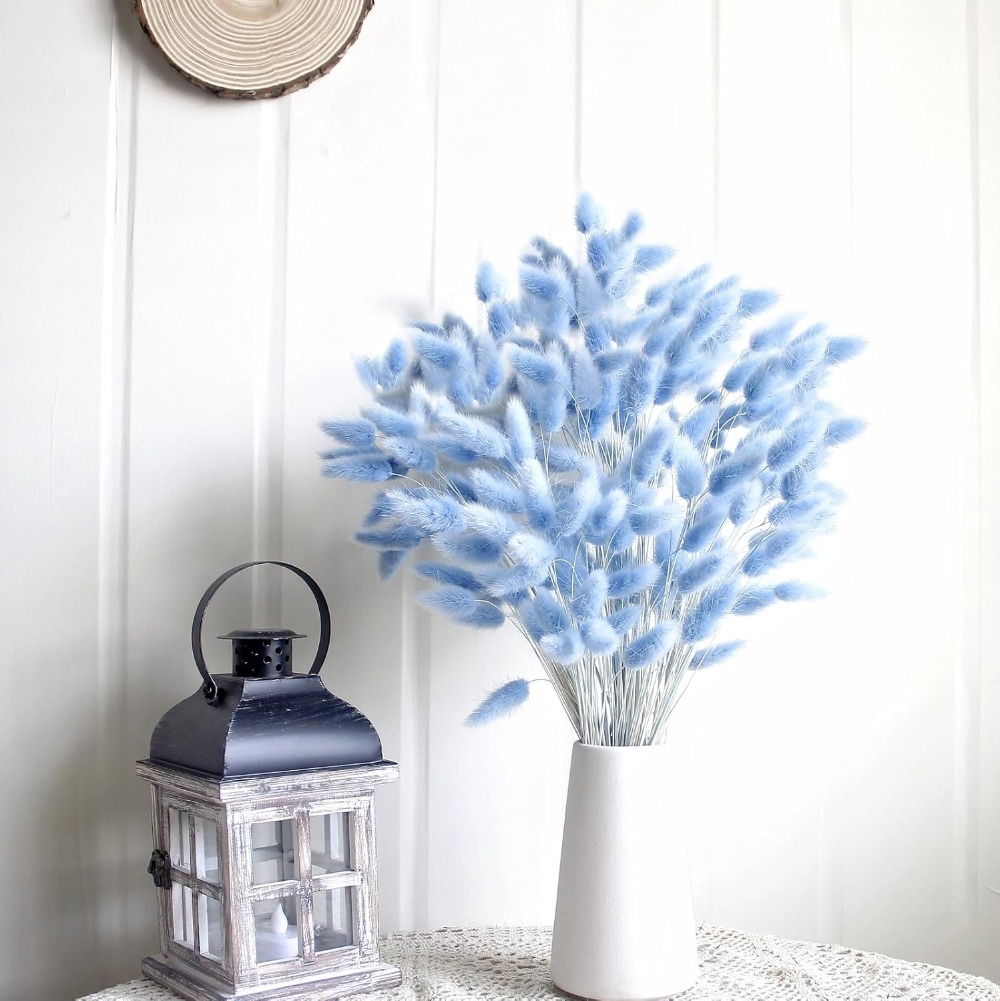 100PCS Blue Hare's-tail Grass  - огляд і ціна Florist Supply Vases